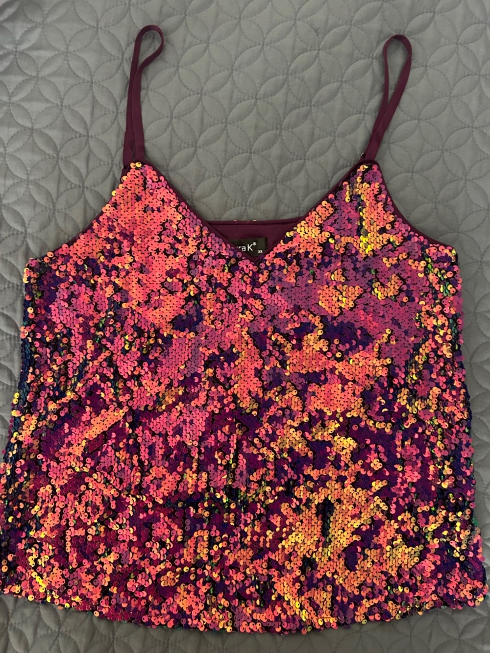 Allegra K Women's Sequin Cami Tank Top size XS - Picture 3 of 4